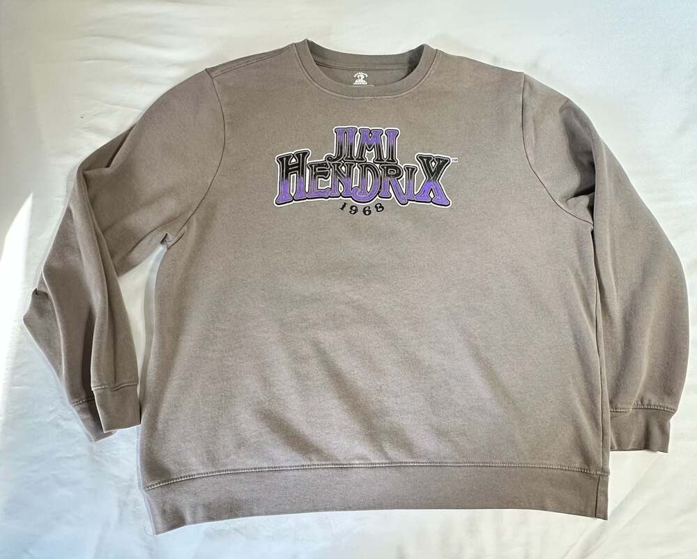 Authentic Hendrix Jimi Hendrix 1968 Graphic Fleece Crewneck Sweatshirt XXL